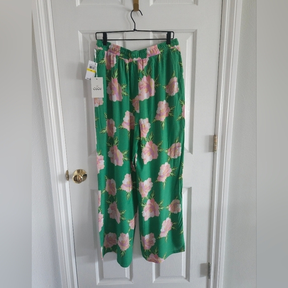NWT CeCe Floral Wide Leg Pants - Picture 2 of 8